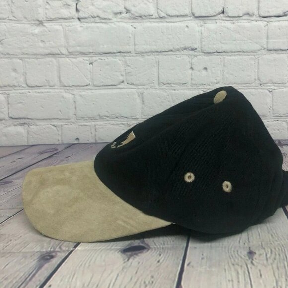 Vintage PETRO Canada Hat Baseball Cap Logo Embroidery Leather Bill Black 90s - Picture 4 of 8